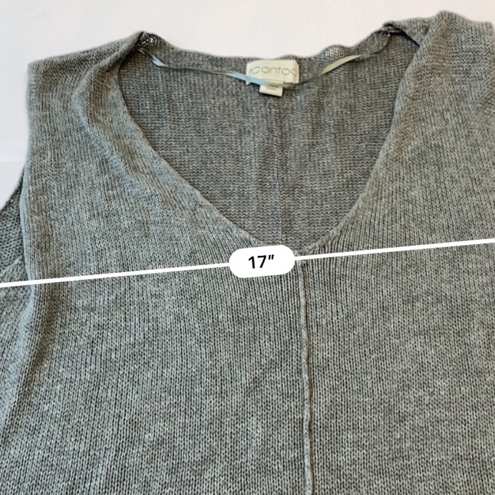 Cantoo asymmetrical Gray Cotton / Viscose Blend Knit Sleeveless Sweater Medium - Picture 11 of 15